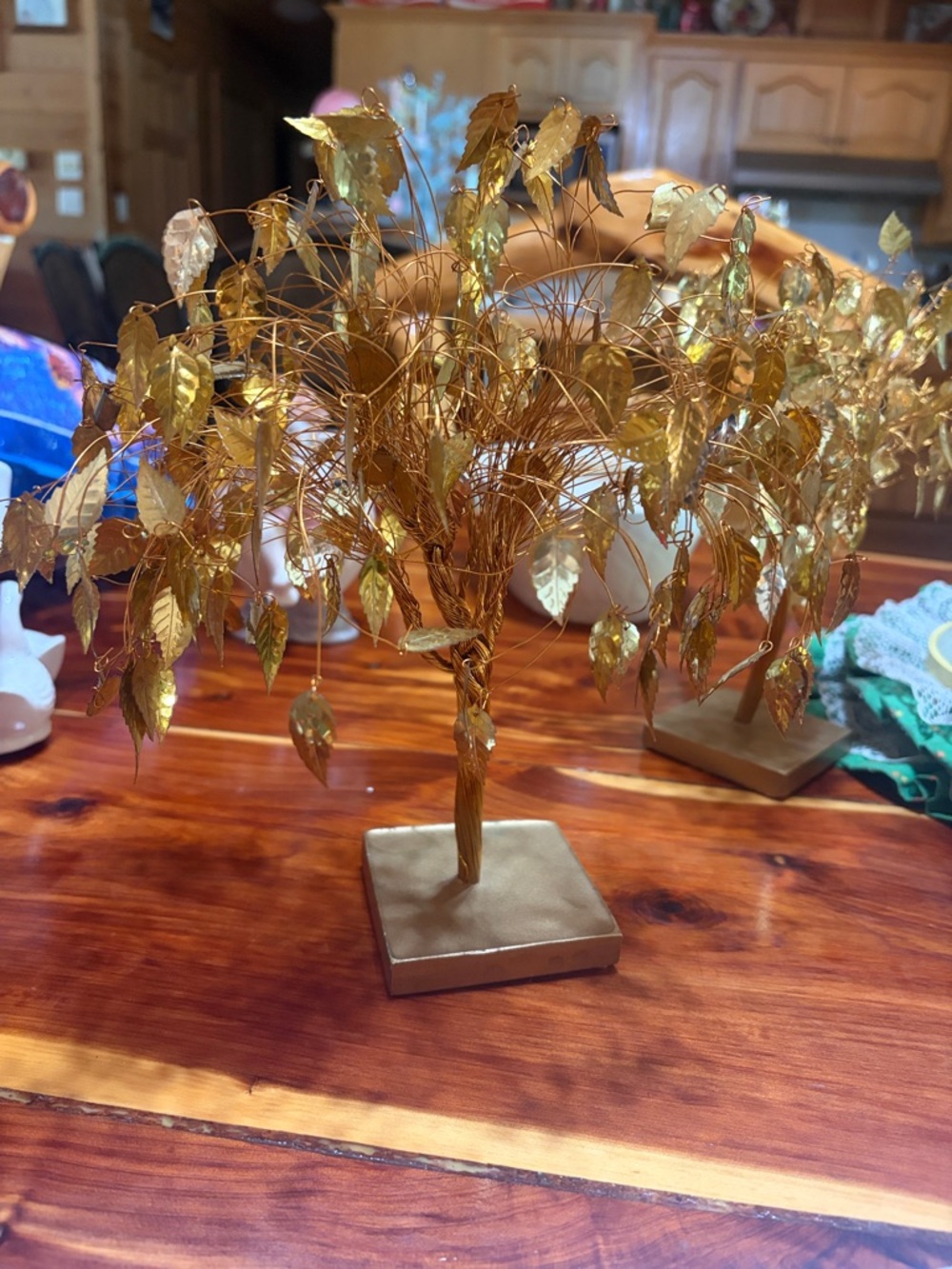 Vintage Brass Wire Bonsai Tree-“Money Tree”